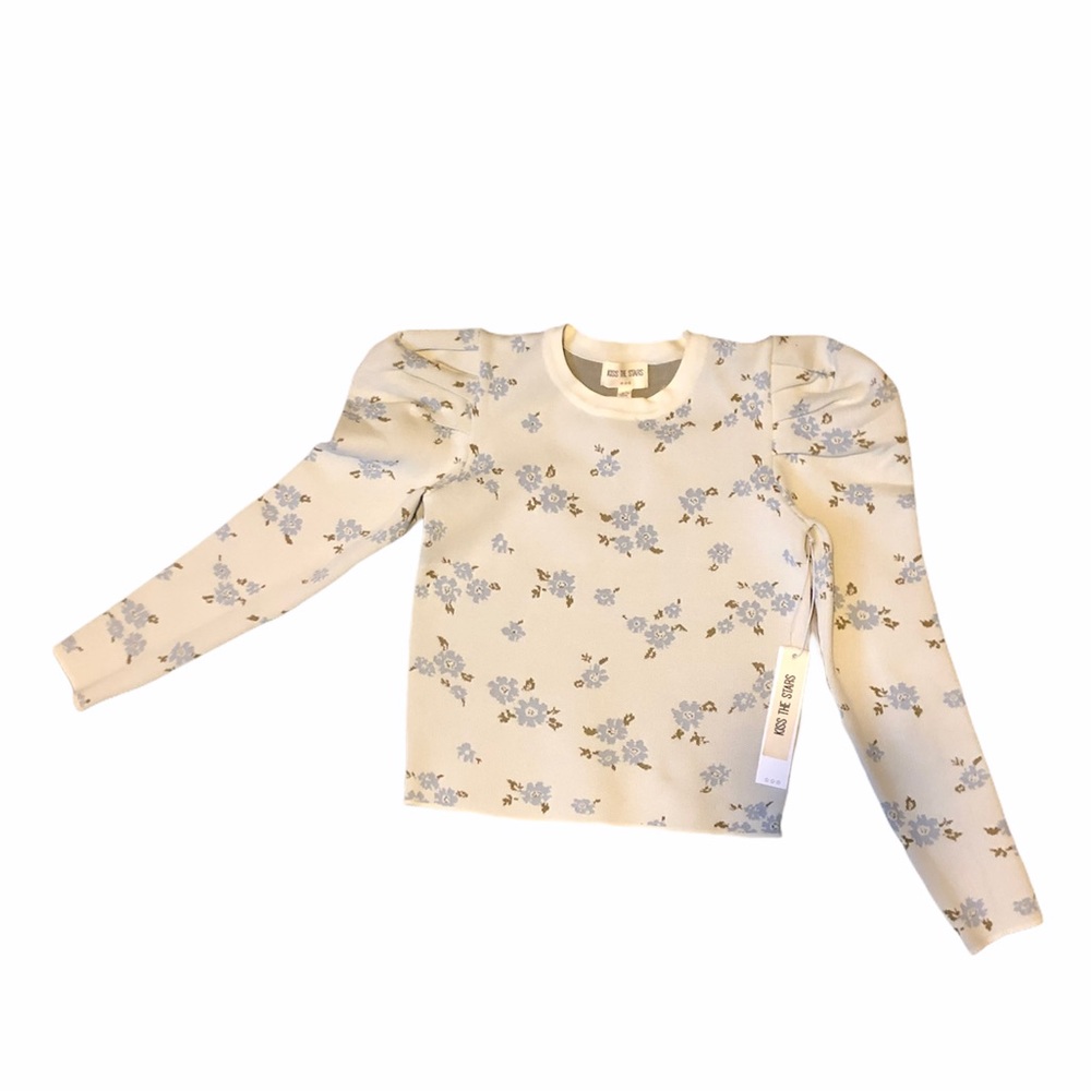 Boho Kiss the Stars Brand floral crop knit.Xsmall